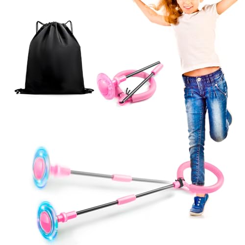 Jalunth Springring Fußkreisel Swing Wheel Outdoor Draußen Garten Strand Draussen Blinkt Spielzeug Spiele Kinder Erwachsene Jungen Mädchen 5 6 7 8 9 10 11 12 13 Jahre Geburtstag Geschenke mit Lichtrad
