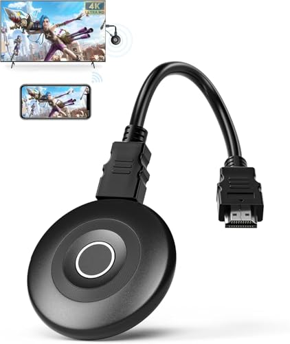 2026 Upgraded 4K Miracast HDMI Dongle Adapte, 5G/2.4G Wireless WI-FI Receiver Screen Mirror Video from Smartphone OS/Android Pad PC zu HDTV Beamer Monitor, Plug&Play Airplay Adapte with Miracast DLNA