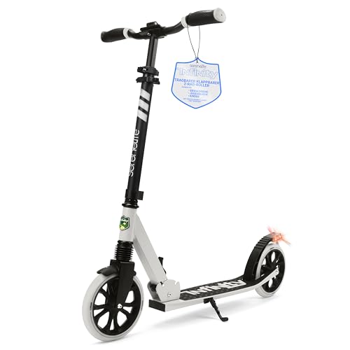 SereneLife Roller, Cityroller, Scooter, Tretroller, Big Wheel Scooter, Kickscooter- klappbar & Höhenverstellbar, Roller Erwachsene- & Kinder, Trotinet- mit Vorderfederung & Hinterradbremse, bis 100Kg