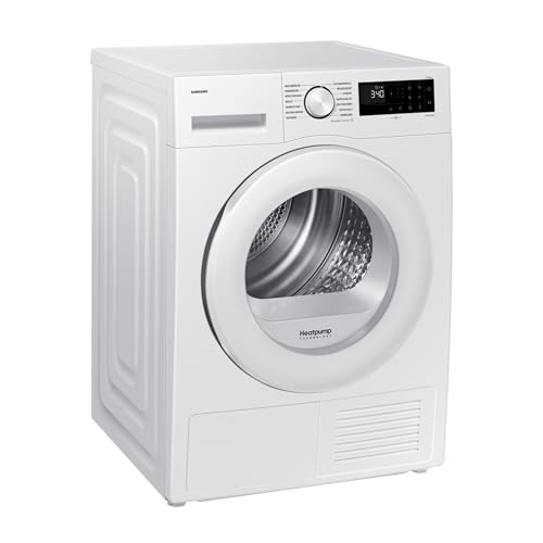 Samsung DV90DG52A0TEEG Wärmepumpentrockner DV5000D, 9 kg, EEK: C, Wäschetrockner mit LED-Display, Optimal Dry, SmartThings-App, Hygiene-Programm, Air Refresh, Weiß