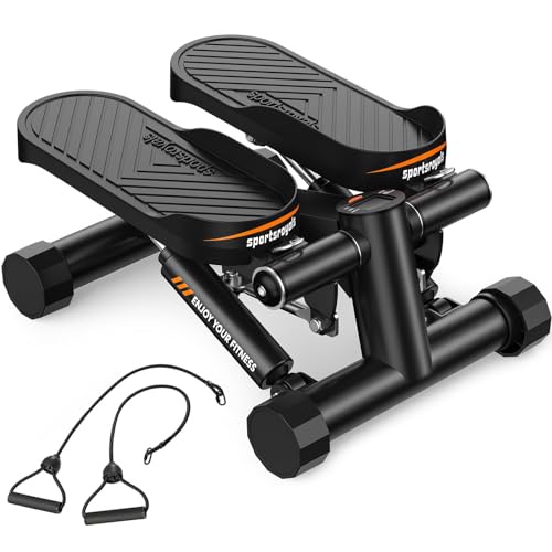 Sportsroyals Stair Stepper for Exercises-Twist Stepper with Resistance Bands and 150KG Weight Capacity