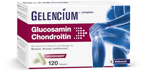 GELENCIUM® Glucosamin Chondroitin hochdosiert – 2.325 mg Tagesdosis - mit Weihrauch & Mikronährstoffen - 120 Kapseln