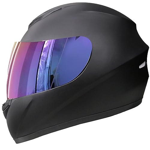 Zorax ZOR-819 Mattschwarz M (57–58 cm) Integral-Motorradhelm mit Straßenzulassung ECE 2206 + Iridium Visier