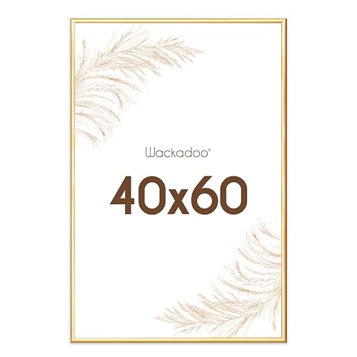 Wackadoo Bilderrahmen 40x60 Gold Fotowand Fotorahmen mit Glasscheibe Kunststoff Picture frame Posterrahmen
