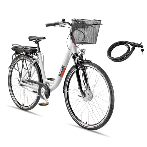 TELEFUNKEN City E-Bike 28 Zoll für Damen & Herren | Frontmotor & 536,5 Wh Li-Ion-Akku | Elektrofahrrad mit 7-Gang Nabenschaltung | StVZO-konform | inkl. Panzerkabelschloss | RC667