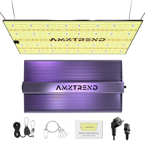 AMZTREND HP3000 Growing Lights for Indoor Plants Full Spectrum LED Grow Lamp 240 Watt Lamp with 4 Levels Dimming 0%–100% Plant Light for Grow Tent 60 x 90 cm