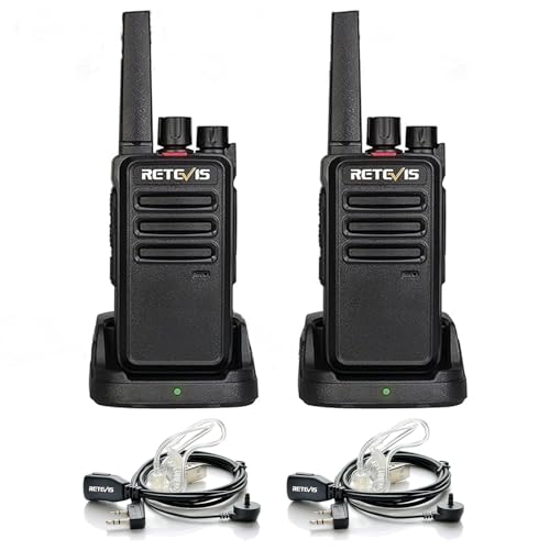 Retevis RT668 Funkgerät mit Headset, Lizenzfrei Walkie Talkie für Erwachsene, Robust PMR Funkgeräte VOX, Handfunkgerät mit Großer Reichweite, für Familien, Camping, Wandern (Schwarz, 2 Stück)