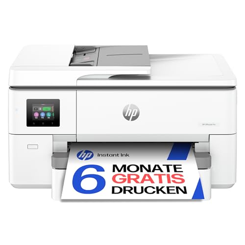 HP OfficeJet Pro 9720e A3-Multifunktionsdrucker, Drucken bis A3, 6 Monate gratis drucken Instant Ink inklusive, Drucker, Scanner, Kopierer, Fax, WLAN, LAN, Duplex, Airprint, Grau-Weiß