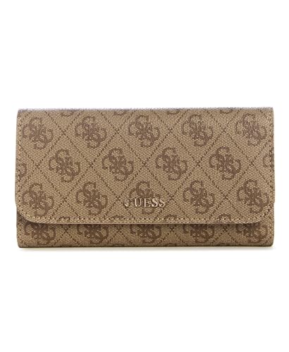 GUESS Damen Sarai Slim Clutch Wallet Geldbörse, Latte-Logo
