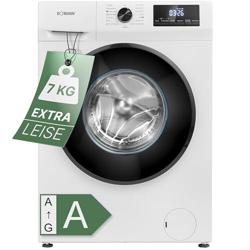 Bomann® Waschmaschine 7kg | 10 Jahre Motor-Garantie | effizienter Invertermotor | 1400 U/min | inkl. Aqua-Stop | bis 90°C | 15 Programme | Bomann Waschmaschine | Washing Machine | WA 7500 weiß