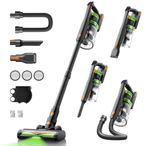 SunSare Akku Staubsauger Kabellos 70Min/650W/55000Pa, Akkustaubsauger mit 1M Schlauch, Aromatherapie, Anti Haar Wrap, Ultraleise kabelloser Staubsauger für Tierhaare/Teppiche/Hartböden/Auto