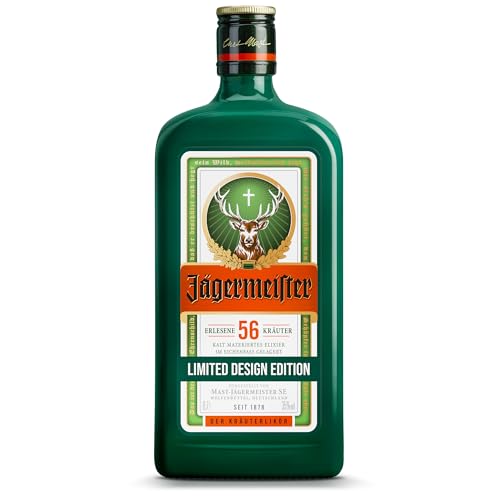 Jägermeister – #HerbalGreen Limited Design Edition – 1 x 0,7l Premium Kräuterlikör 35% Vol. – 56 erlesene Kräuter – Im Eichenfass gelagert – Das Original aus Wolfenbüttel
