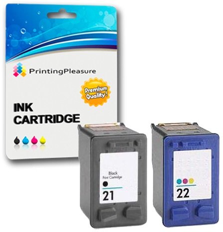 Printing Pleasure 2 Druckerpatronen für HP Deskjet 3940 F2120 F2180 F2280 F350 F370 F380 F4180 D1460 D2320 D2360 D2460 Officejet 4315 PSC 1410 | kompatibel zu HP 21XL (C9351AE) & HP 22XL (C9352AE)