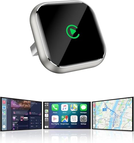 QINOJA Wireless CarPlay Adapter mit GPS und Navigationsunterstützung - Kabelloses CarPlay für Fahrzeuge ab 2016, 5GHz WiFi, Auto-Connect, Niedrige Latenz, Nur für iPhone (Gold)