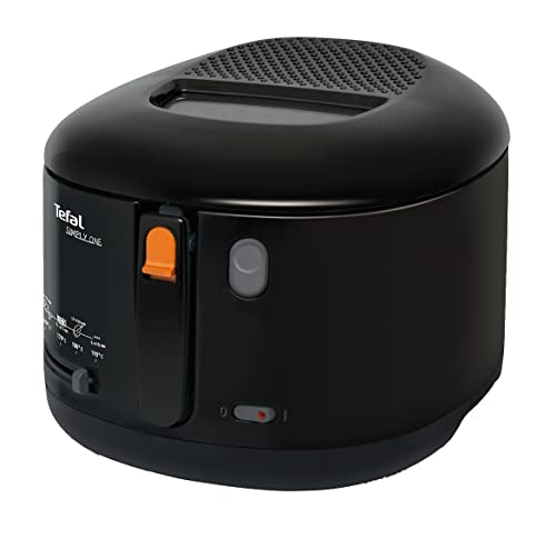 Tefal Simply One Elektrische Fritteuse, XL Fassungsvermögen für bis zu 1,2 kg Pommes, exklusives Kühlwandsystem, spülmaschinenfeste Teile, Sichtfenster, einstellbares Thermostat, schwarz, FF1608