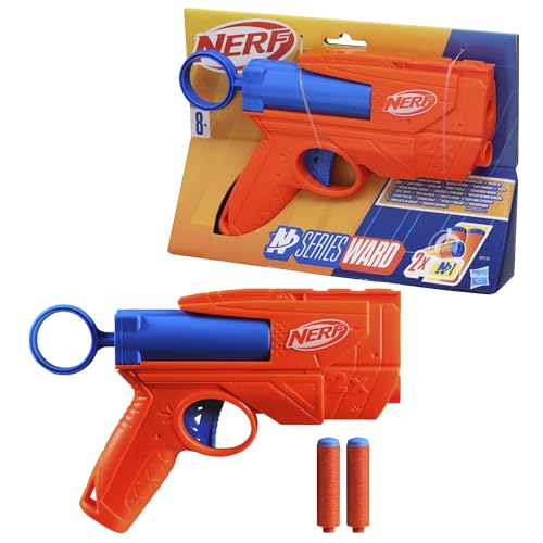 Nerf N Series Ward Dart-Blaster, präziser und handlicher Blaster für fortgeschrittene Spieler, mit 2 Nerf Darts und Ziehgriff, für Jungen und Mädchen