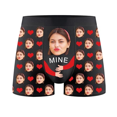 HOME'S FRIEND personalisierte Boxershorts für Herren,Unterhose mit Gesicht personalisiert,lustige Boxershorts mit Gesicht Foto,Personalised Geschenke männer