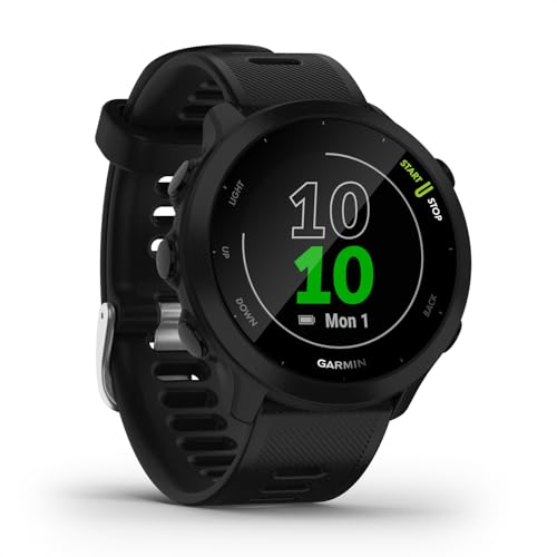 Garmin Forerunner 55 – GPS-Laufuhr mit 1,04“ Always-On-Farbdisplay, täglichen Trainingsempfehlungen, Laufzeitprognose, Sport-Apps und bis zu 14 Tagen Akkulaufzeit