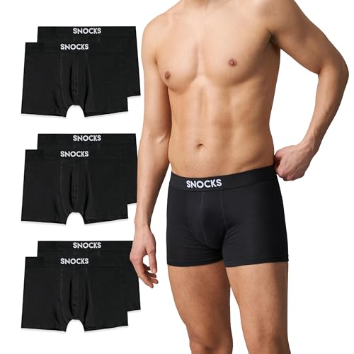 Snocks Boxershorts Herren 6 Paar Schwarz Größe XL Unterhosen Männer XLarge Baumwolle Unterwäsche