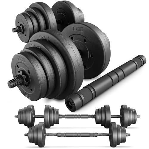 TREX SPORT Hanteln 2er Set Kurzhanteln & Langhantel | 40kg Dumbbell Hanteln