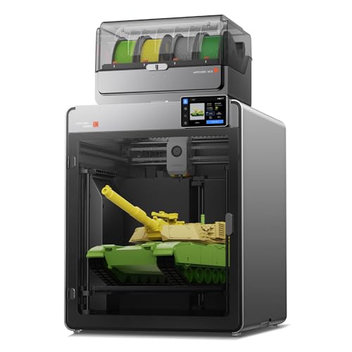 Anycubic Kobra S1 Max Combo 3D Drucker Groß, 65 °C aktive Kammerheizung, Vollständig Geschlossene CoreXY-Struktur, Druck mit maximal 16 Farben, Druckgröße 350x350x350 mm