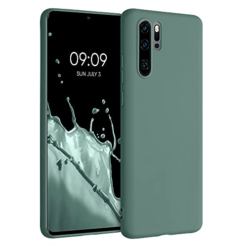 kwmobile Hülle kompatibel mit Huawei P30 Pro Hülle - weiches TPU Silikon Case - Cover geeignet für kabelloses Laden - Tannengrün