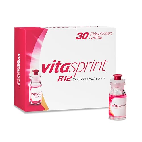 Vitamin B12 - Vitasprint B12 Trinkfläschchen, 30 St. – Mit hochdosiertem Vitamin B12 und wertvollen Eiweißbausteinen für mehr geistige und körperliche Energie und weniger Müdigkeit und Erschöpfung