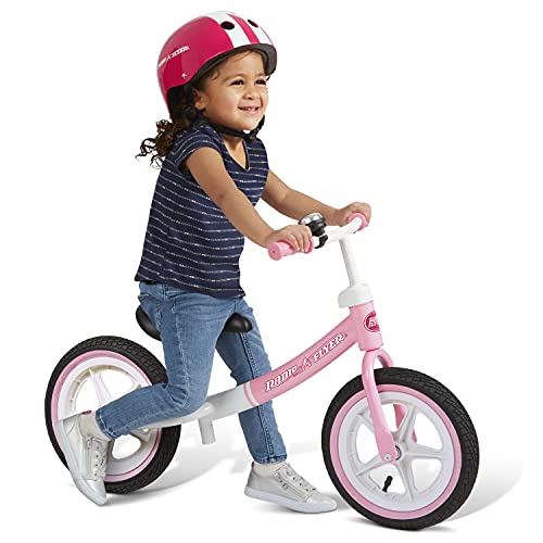 Radio Flyer Air Ride Laufrad, Kleinkinderfahrrad, Alter 1,5–5 Jahre, Kinder, rosa/weiß