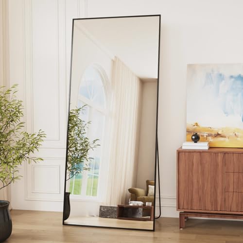 Vortisys Ganzkörperspiegel, 171 x 76 cm Spiegel groß, Rahmen aus Aluminiumlegierung, Hartglas, Rechteckiger Standspiegel für Schlafzimmer, Wohnzimmer, Ankleidezimmer