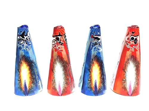 h2i JF21 Diamond – 4er Set Vulkan‑Fontänen – Outdoor‑Feuerwerk – Ganzjahresfeuerwerk – Kategorie F1