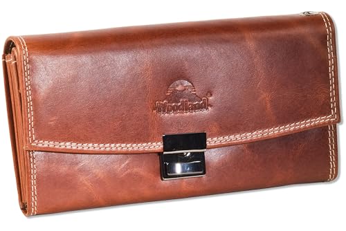 Woodland® Kellnerbörse Taxibörse aus Rindsleder Cognac/Vintage mit Vielen Extras und 3-Stufen Leiterschloss