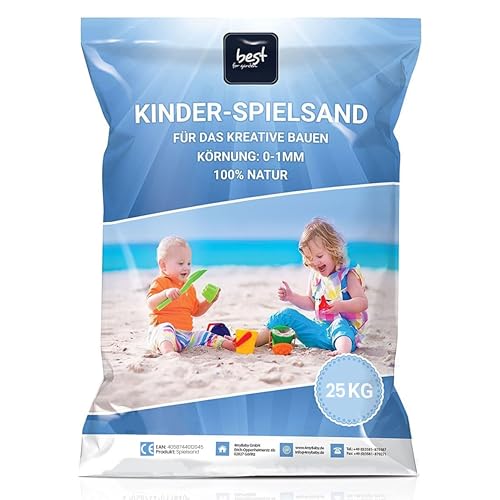 4myBaby GmbH - Spielsand 25kg | Quarz Sand für Sandkasten | Kinder Spielsand | Dekosand | Spielsand für Sandkasten | Keimfreier Spielsand | Gewaschener Feiner Quarzsand - für Sicheres Spielen