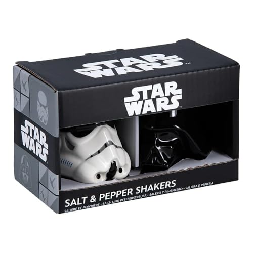 Star Wars Salz- und Pfefferstreuer, offizielles Lizenzprodukt, Disney Stormtrooper & Darth Vader, Keramik-Set für Küche und Heimdekoration, Einweihungsgeschenk für Film-Fans, Comic- und