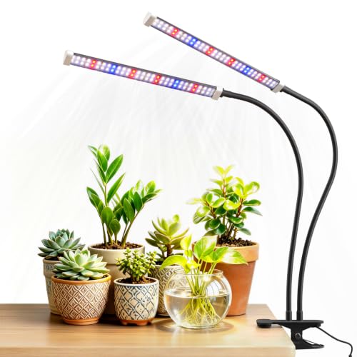 Sonamindary Pflanzenlampe LED mit Clip, Doppelkopf 15W Vollspektrum