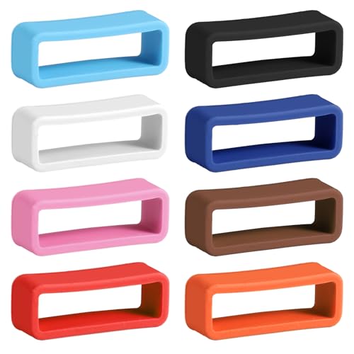 AHQiZFX 8 Stück Schlaufe Ersatz Uhrenband,Silikon Uhrenarmband Schlaufe 20mm,Silikon Uhrenarmband Halter,Uhrenarmband Befestigungsringe,Armband Schlaufe Halter,für 20mm Uhrenarmband Keeper
