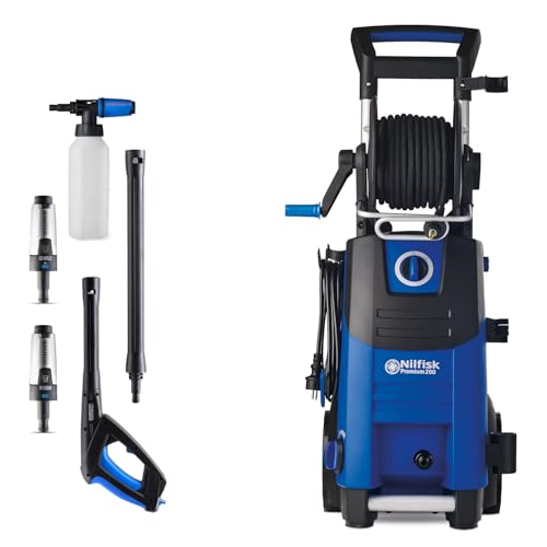 Nilfisk Premium 200 Bar Hochdruckreiniger - Leistungsstarker Hochdruckreiniger Für Terrassen, Werkstätten und Autos (3300 W)