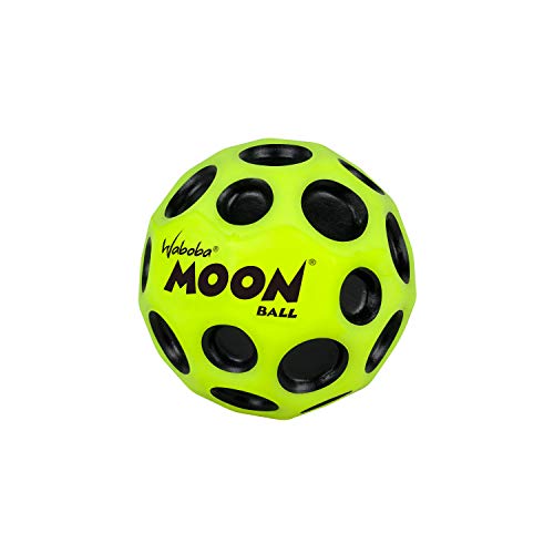 Waboba Moon Ball – am Höchsten Springender Gummiball – Patentiertes Original-Design – Ballkrater Erzeugen beim Aufprall ein knallendes Geräusch – Leicht Greifbar – Flummies für Kinder - GELB