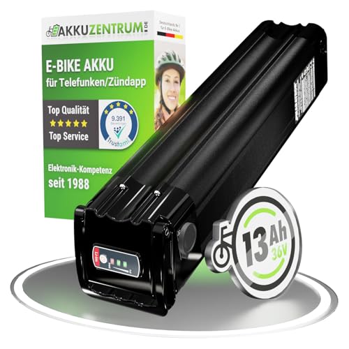 Maratron Ersatz-Akku 36V 13Ah (468Wh) kompatibel mit Telefunken Multitalent, ZÜNDAPP Z510, Z517, Green 2.7, Green 3.7 u.v.m. (39,5 cm)