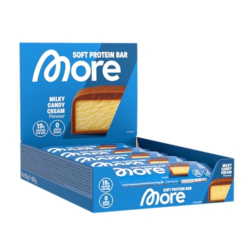 MORE Soft Protein Bar, 10er Box, 10 x 50 g, Milky Candy Cream