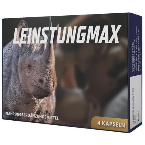LEINSTUNGMAX Kapseln mit Ginseng, Maca, Rhodiola, Astragalus, Traubenkernextrakt, Vitaminen & Zink 4 Kapseln – Nahrungsergänzungsmittel für aktive Männer | Praktische 4-Kapsel-Packung