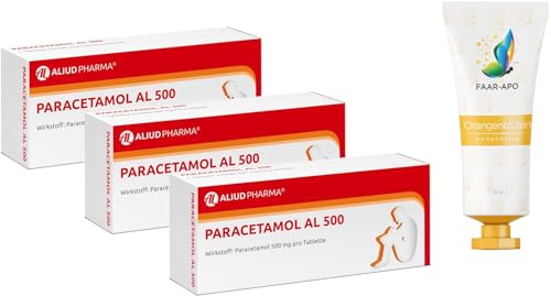 Paracetamol 500 mg Tabl. 3 X20 St. inkl. einer hochwertigen Handcreme Marke Faar-Apo I bei leichten bis mäßigen Schmerzen, fiebersenkend