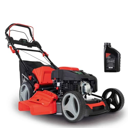 Scheppach Benzin Rasenmäher MS225-53 mit Radantrieb | 53cm Schnittbreite | 65L Fangbox | Höhenverstellung 7 Stufen | Seitenauswurf & Reinigungsfunktion | Mulchmäher | inkl. Motoröl