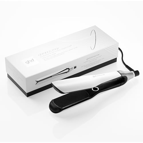 ghd Chronos Max – Glätteisen mit Breiten Platten in Weiß - 3x Schnelleres Styling in einem Zug für Mehr Glanz, weniger Frizz mit 24 Stunden Halt, kein Hitzeschaden, ideal für Dickes & Lockiges Haar