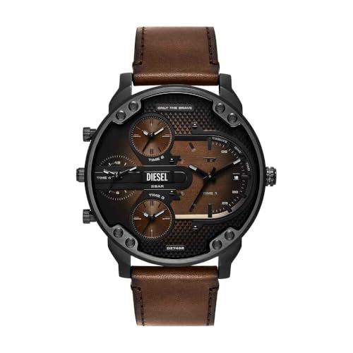 Diesel Mr. Daddy Watch for Men, Quartz Three Hand Multifunctional Movement with Stainless Steel Strap