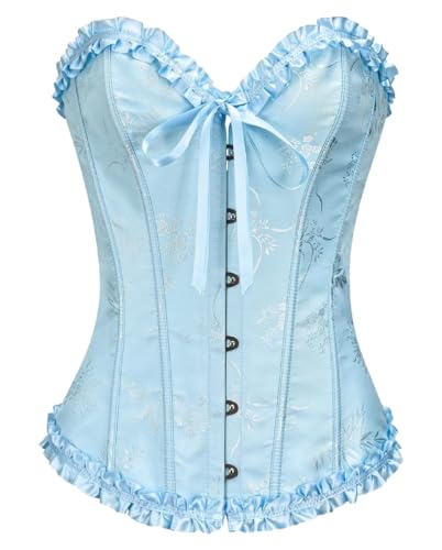 KUOSE Damen Vollbrust Corsage Bauchweg Korsage Top Übergrößen Schwarz