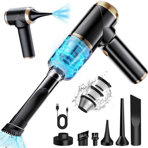 AGARELE Akku Staubsauger, Handstaubsauger mini Staubsauger kabelloser, Auto-multifunktionaler mit Bürste, Flache breite Öffnung, Leichter Handstaubsauger für Auto, Tierhaare, 6000 Pa