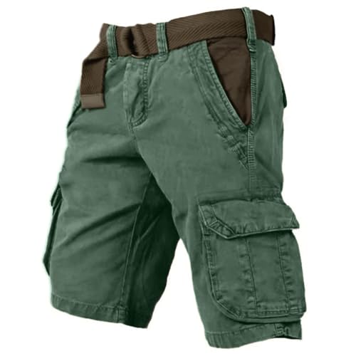 CLOAKA Kurze Hosen Herren Baumwolle Stretch Baggy Cargo Shorts Oversized Sommer Outdoor Loose Fit Casual Cargohose Herren Kurz mit Taschen