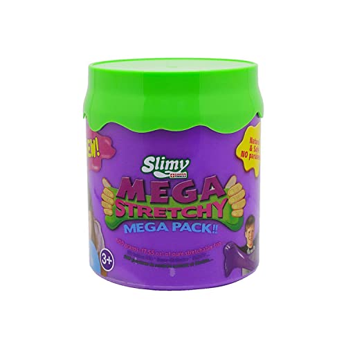 SLIMY Mega Stretchy 500g - Original Slimy Mega Slime Spielmasse für Kinder, extrem dehnbarer Schleim in der Geschenkbox, elastische Spielknete als Kindergeschenk, Farbe:Purple