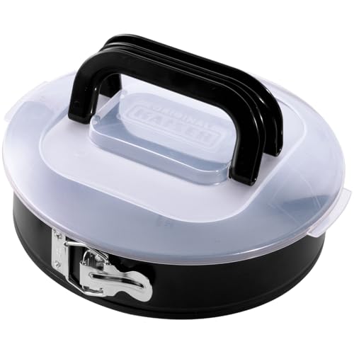 ORIGINAL KAISER Inspiration Springform 26 cm rund, Flachboden, runde Backform mit Deckel antihaftbeschichtet, Kuchenform rund auslaufsicher, Backform mit Deckel, Kuchen Transportbox