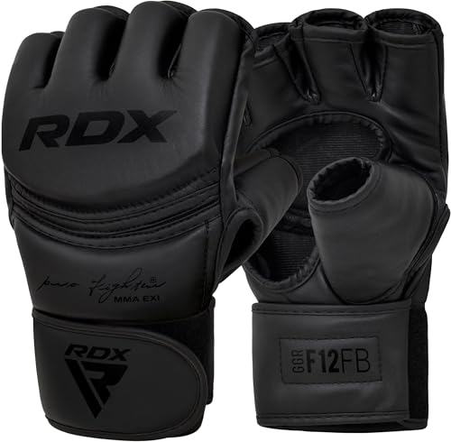 RDX Profi MMA Handschuhe Grappling Sparring Training, Maya Hide Leder, Kickboxen Kampfsport Gepolstert Gloves, Muay Thai Boxsack Sandsack Pratzen Boxen Punchinghandschuhe, Herren Damen Martial Arts